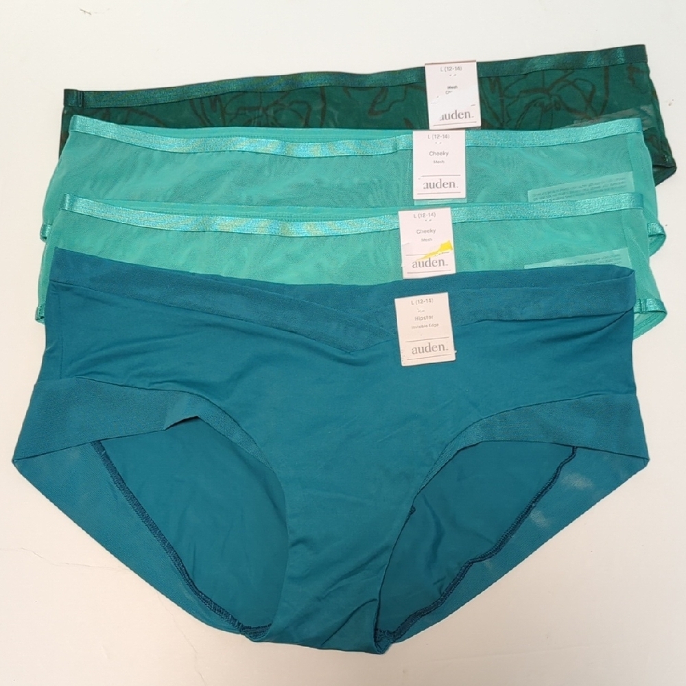 4 Pairs Women's Cheeky Bikini Underwear - Auden™ Large. NWT